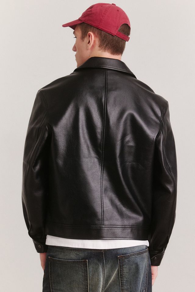 BDG Plain Zip Front Faux Leather Jacket #3
