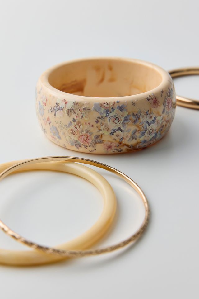 Floral Bangle Bracelets Set #1