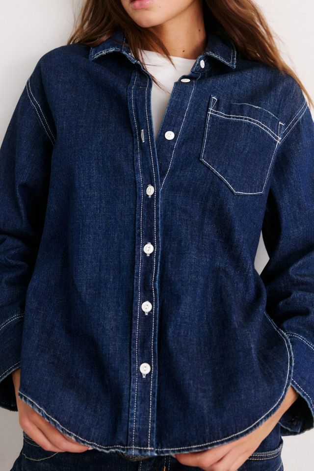 BDG Homebody Oversized Denim Button-Down Shirt #1