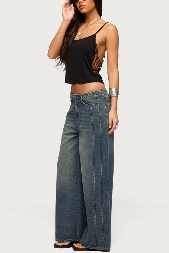 Edikted Elia No Waistband Low Rise Baggy Jeans #1