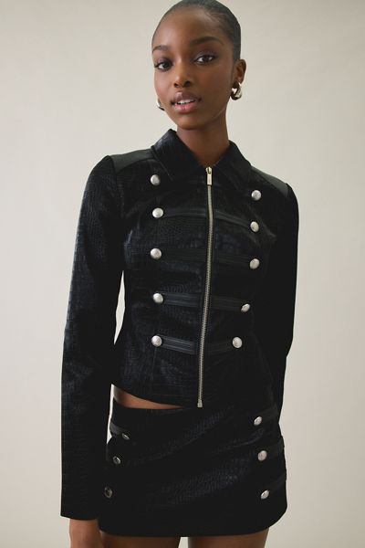 I.AM.GIA. Idalia Slim Button Detail Military Jacket