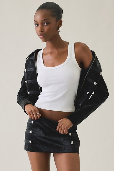 I.AM.GIA. Idalia Military Button Detail Mini Skirt