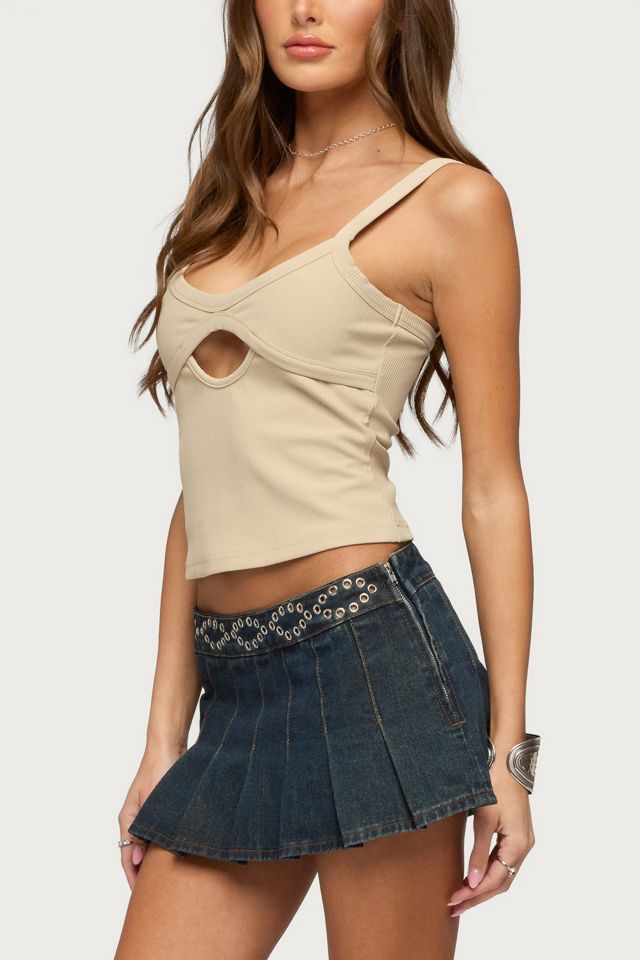 Edikted Roria Grommet Pleated Mini Skort #1