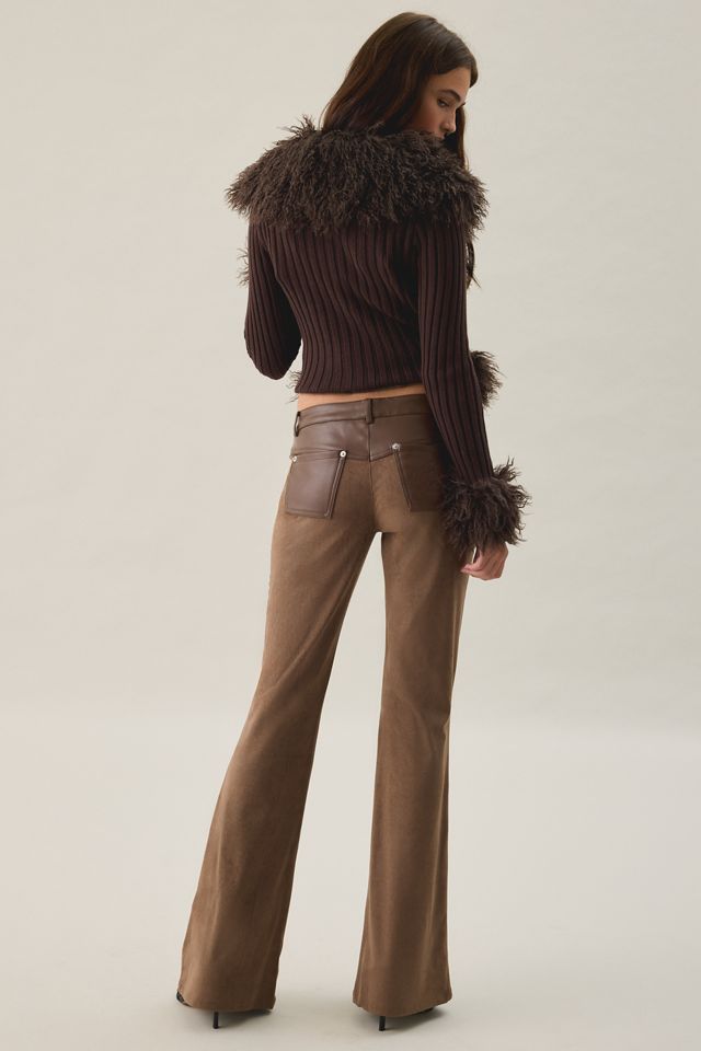 I.AM.GIA. Viviane Faux Suede Low-Rise Flare Pants #4