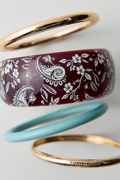 Paisley Bangle Bracelets Set