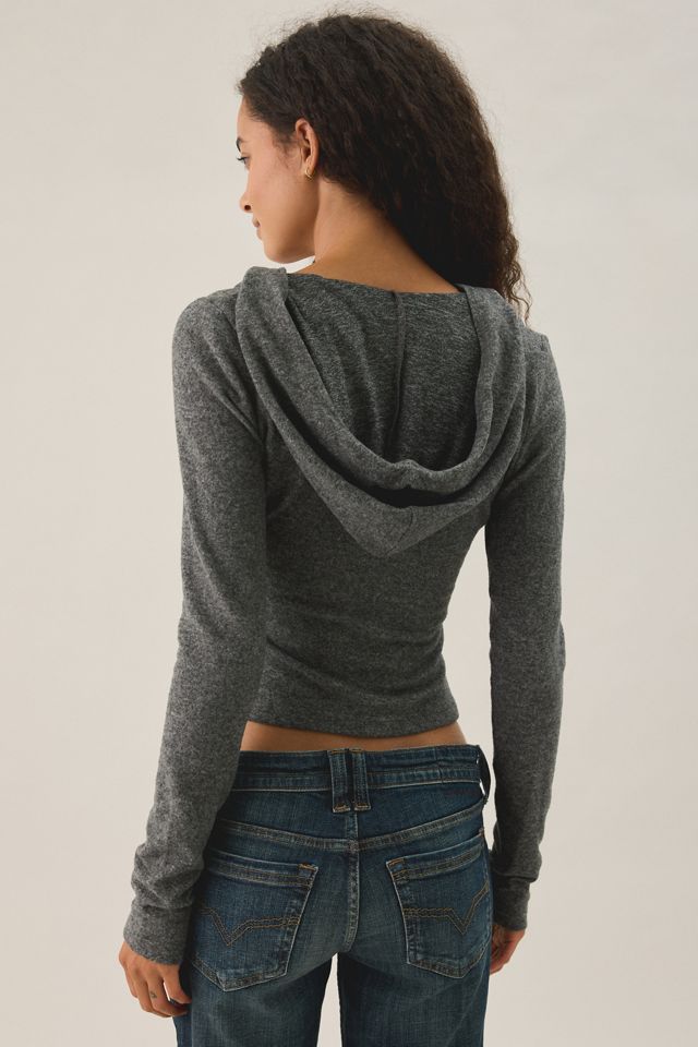 I.AM.GIA. Anouk Plunging Knit Hoodie Sweatshirt #3