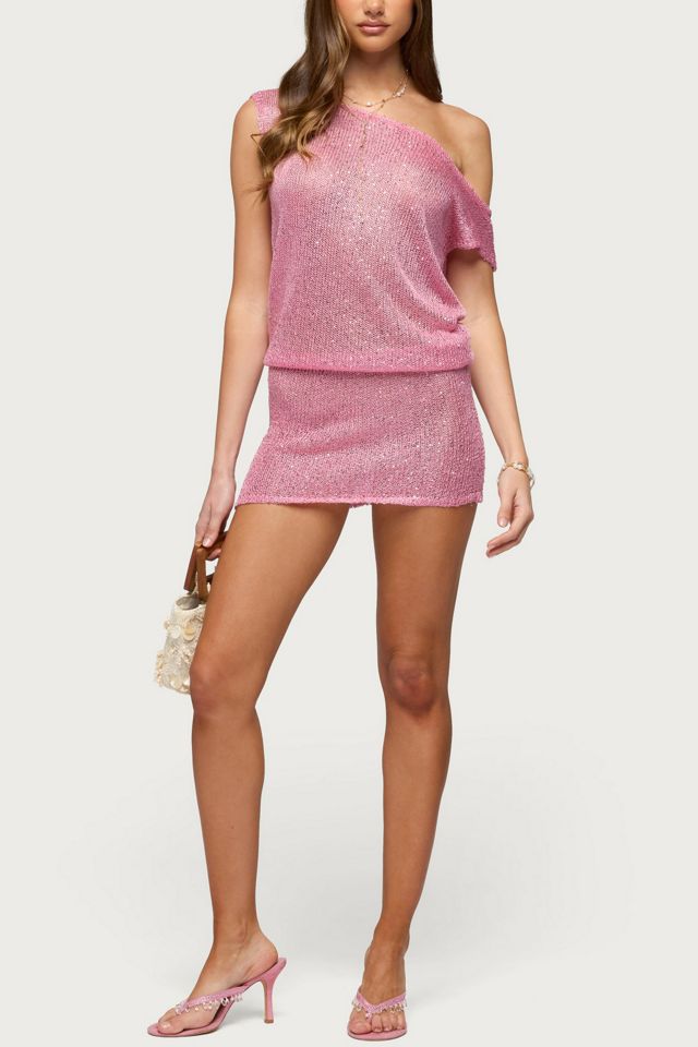 Edikted Mei Off Shoulder Sequin Knit Dress #4