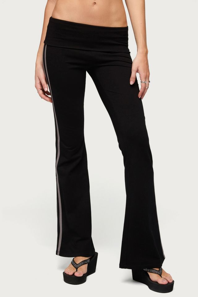 Edikted Charly Foldover Stripey Flared Pants #1