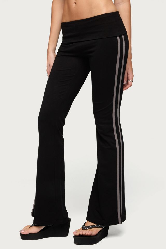 Edikted Charly Foldover Stripey Flared Pants #2