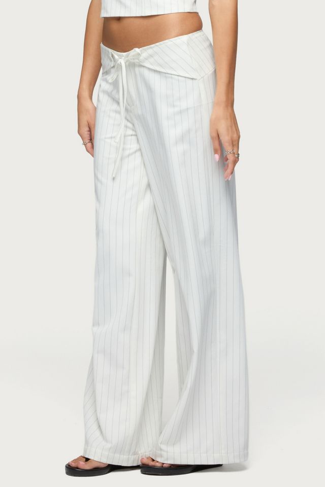 Edikted Parker Pinstripe Tie Belt Pants #3