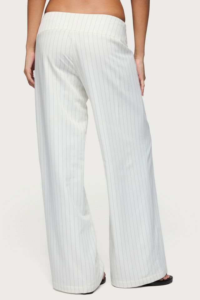 Edikted Parker Pinstripe Tie Belt Pants #4