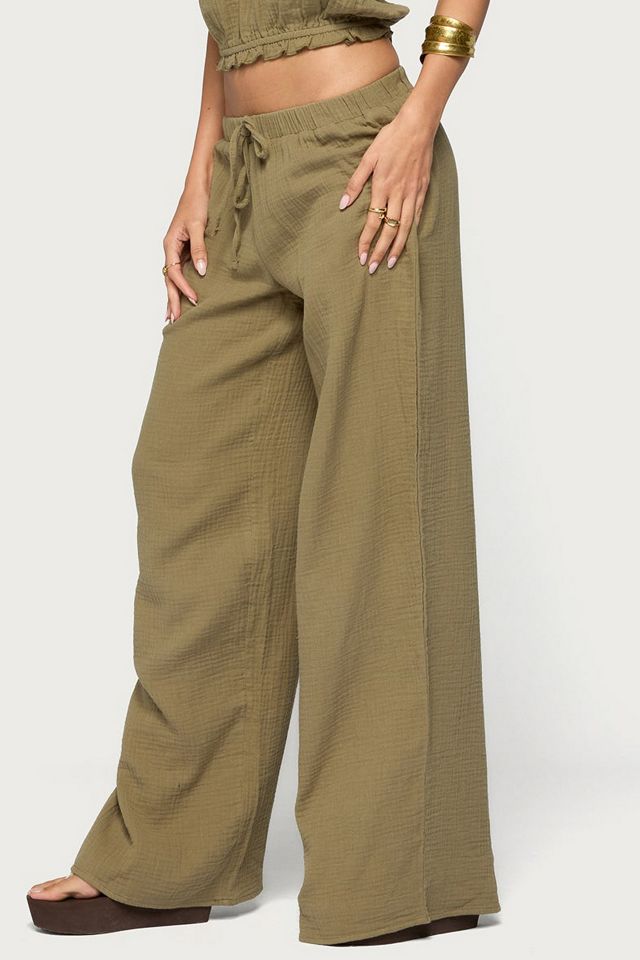 Edikted Viktoria Wide Leg Gauze Pants #3