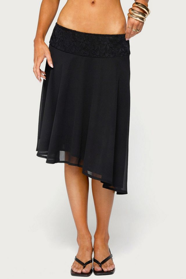 Edikted Evia Lacey Asymmetric Midi Skirt #1