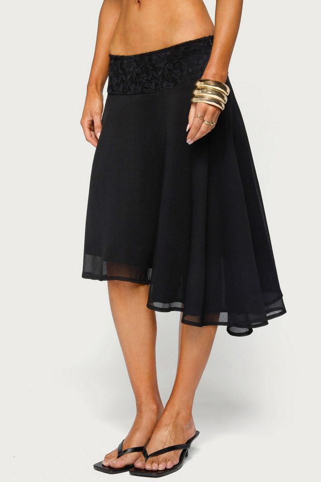 Edikted Evia Lacey Asymmetric Midi Skirt #2