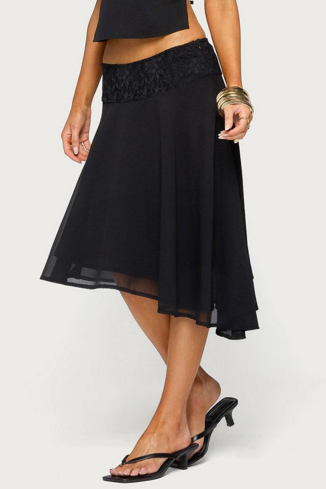 Edikted Evia Lacey Asymmetric Midi Skirt #3