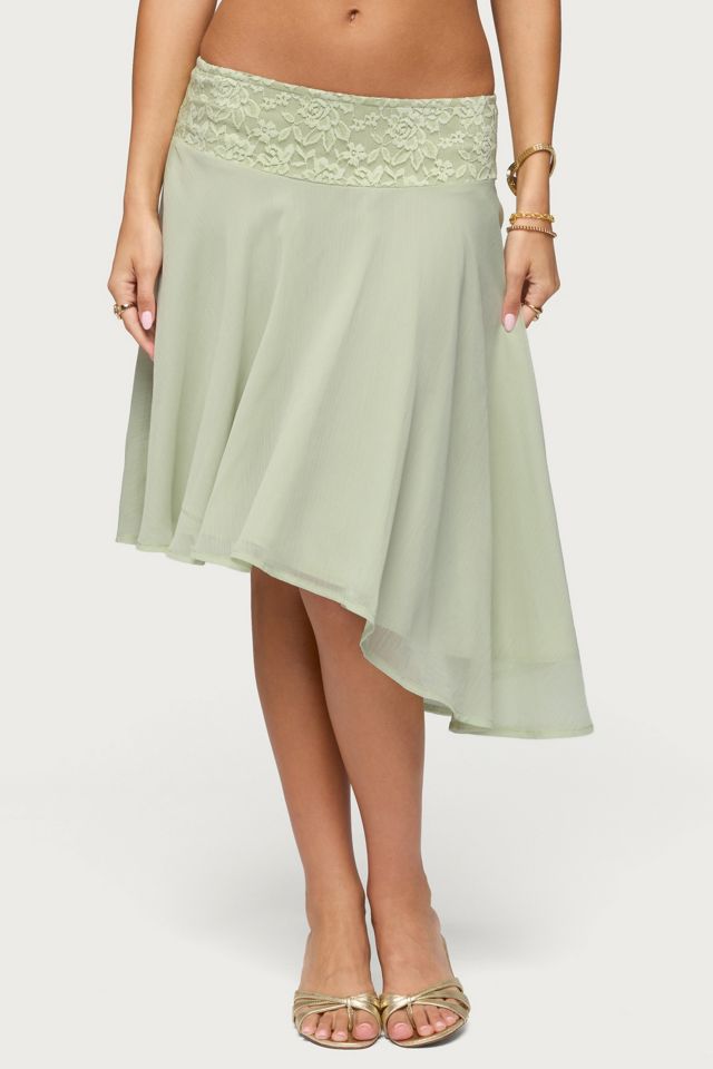 Edikted Evia Lacey Asymmetric Midi Skirt #1