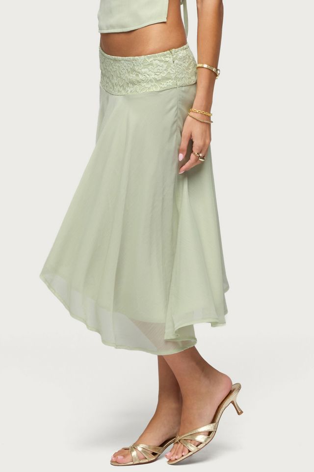 Edikted Evia Lacey Asymmetric Midi Skirt #3