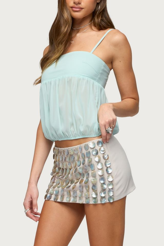 Edikted Diane Iridescent Disc Mini Skort #2
