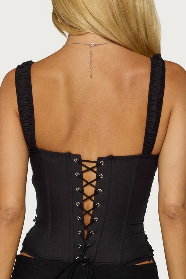 Edikted Jana Lacey Ruched Strap Corset #4