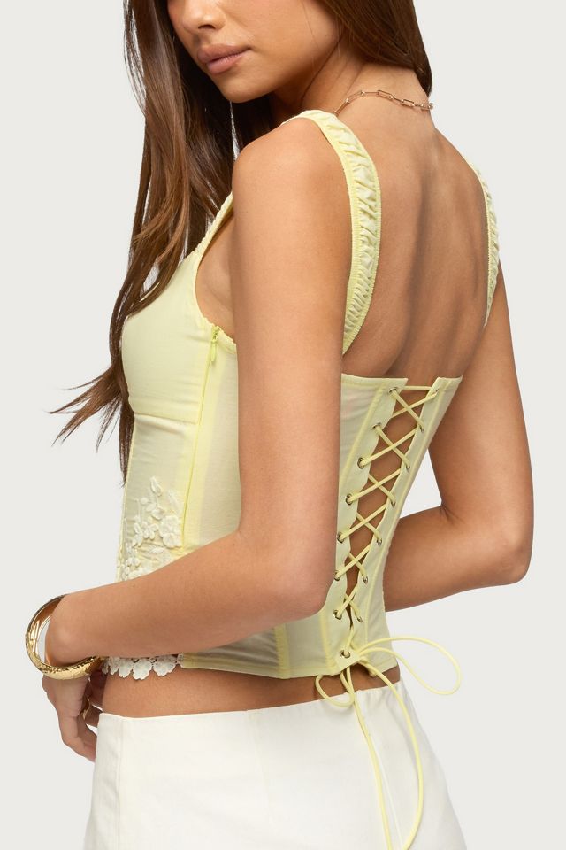 Edikted Jana Lacey Ruched Strap Corset #4
