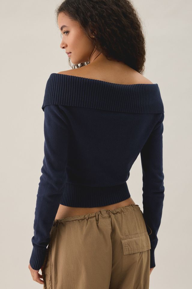 I.AM.GIA. Zion Foldover Off-The-Shoulder Zip-Up Sweater #3