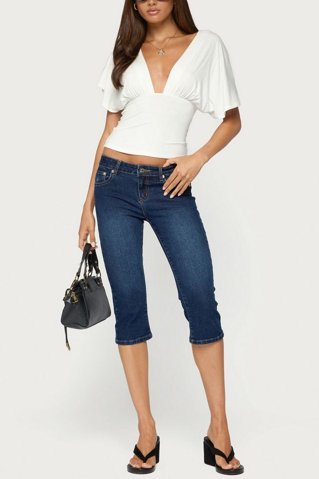 Edikted Betee Flutter Plunge Neck Top #1