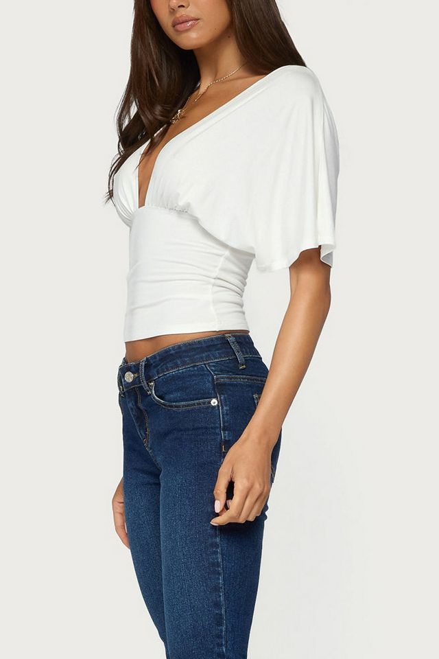 Edikted Betee Flutter Plunge Neck Top #3
