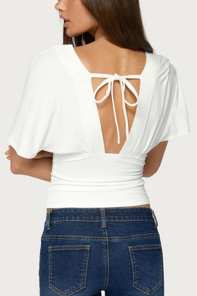Edikted Betee Flutter Plunge Neck Top #4