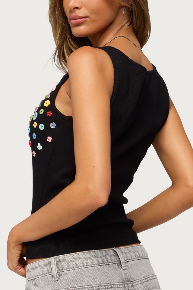 Edikted Natash Mixed Button Tank Top #4
