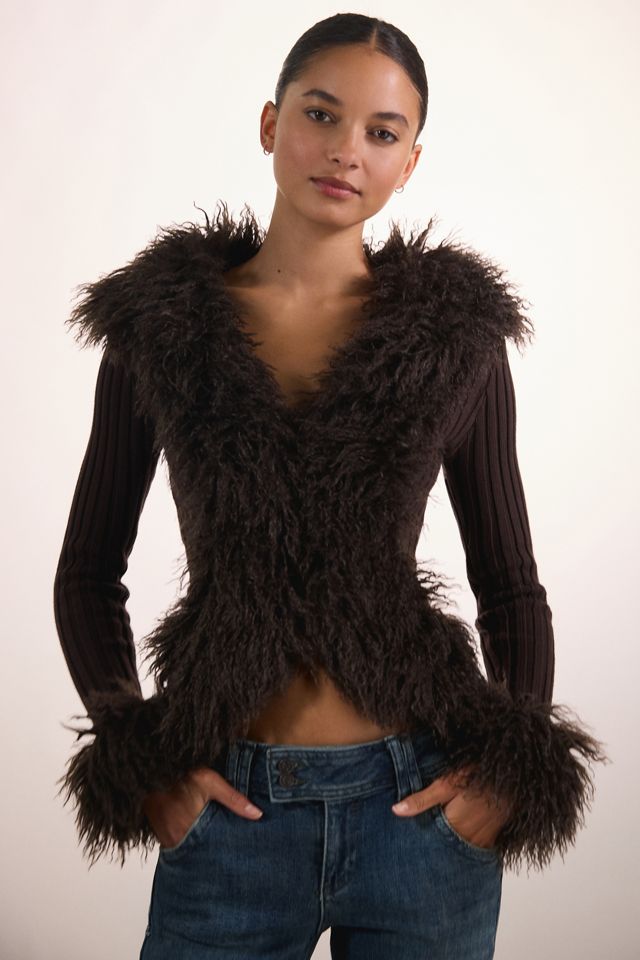 I.AM.GIA. Cressida Faux Fur Trim Zip-Up Sweater Jacket #1