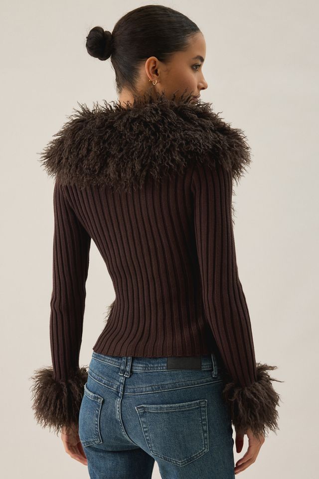 I.AM.GIA. Cressida Faux Fur Trim Zip-Up Sweater Jacket #3
