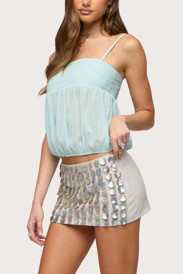 Edikted Helena Chiffon Bubble Top #3
