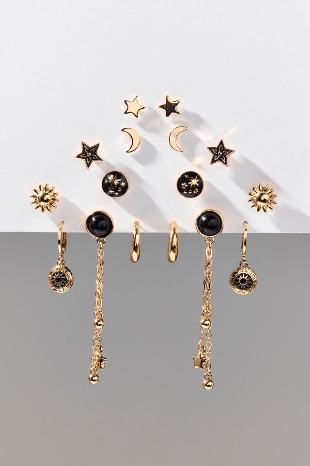 Cosmic Enameled Multi Earrings Set #1