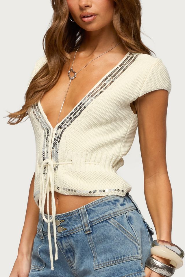 Edikted Cate Sequin Knit Top #2