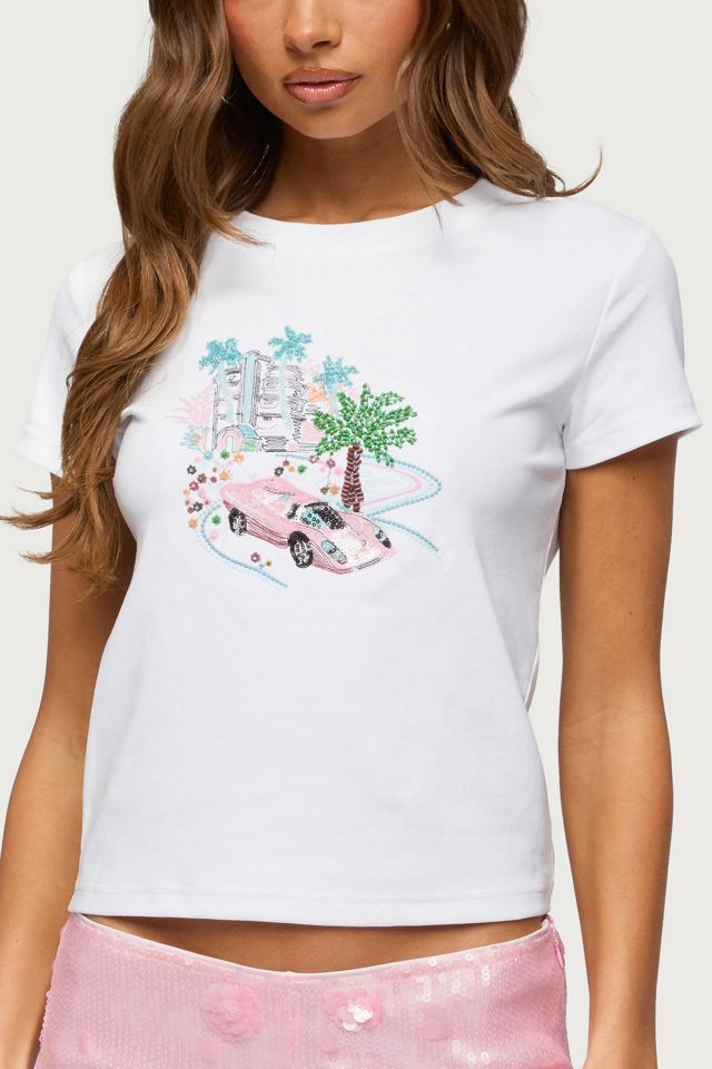Edikted City Angel Beaded Baby T Shirt #2