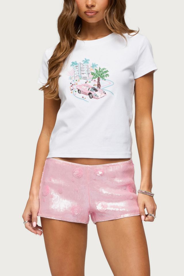 Edikted City Angel Beaded Baby T Shirt #3