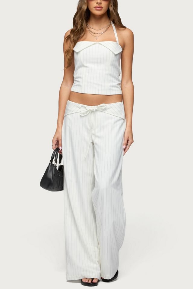 Edikted Parker Pinstripe Halter Top #1