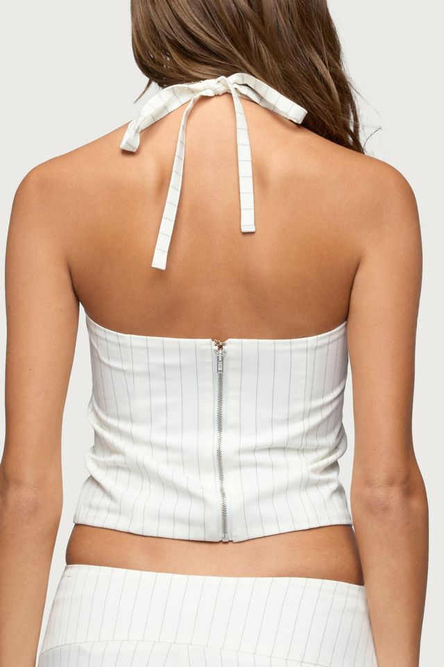 Edikted Parker Pinstripe Halter Top #4
