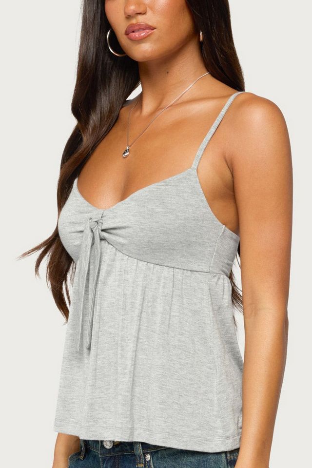 Edikted Michey Tie Front Babydoll Tank Top #2