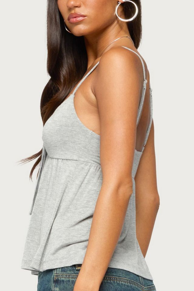 Edikted Michey Tie Front Babydoll Tank Top #4