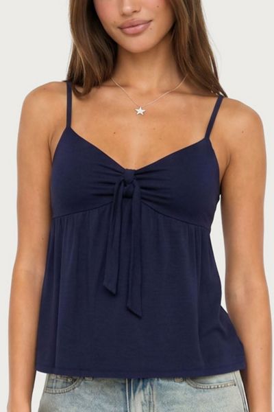 Edikted Michey Tie Front Babydoll Tank Top