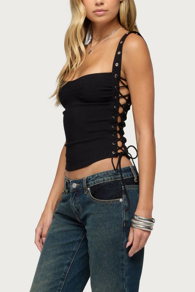 Edikted Adi Grommet Lace Up Corset #3