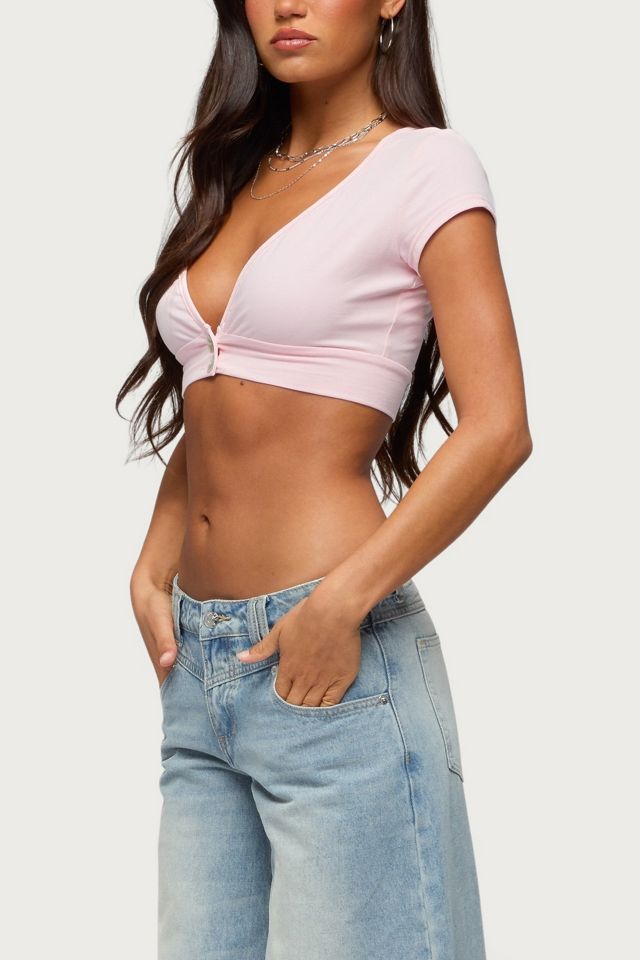 Edikted Cecey Button Up Crop Top #3