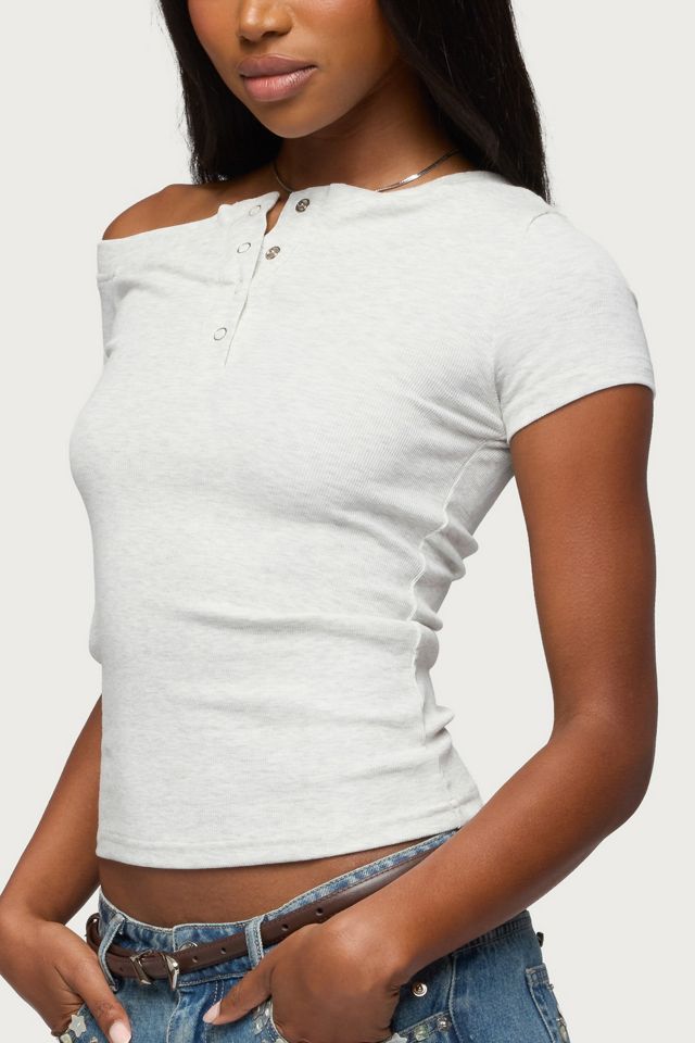 Edikted Jubilee Off Shoulder Henley Top #2