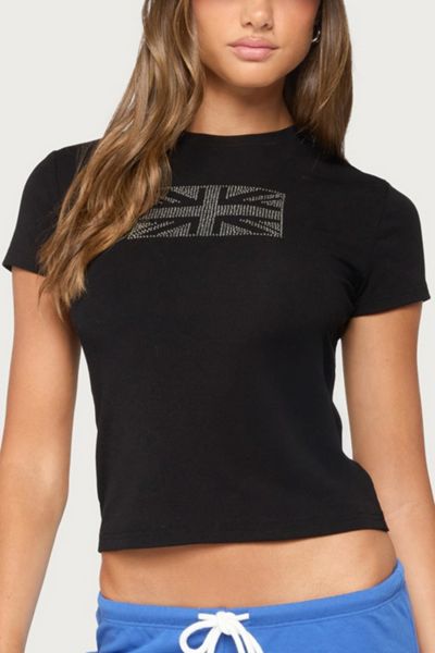 Edikted UK Girl Rhinestone T Shirt