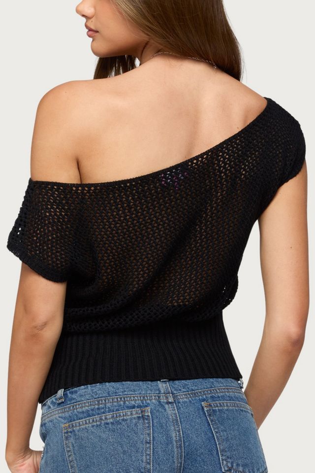 Edikted Cyra Floral Knit Off Shoulder Top #4