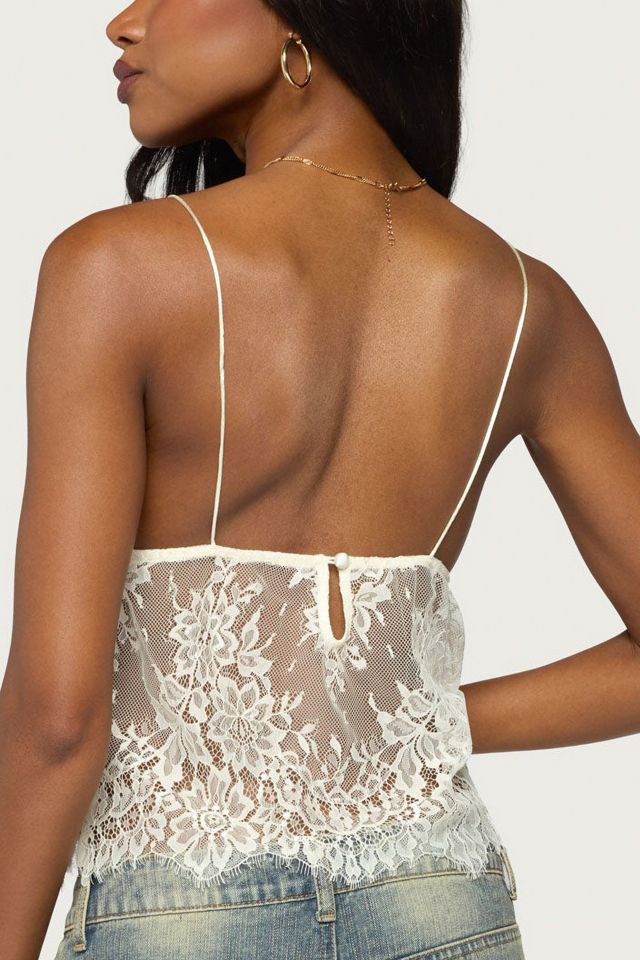 Edikted Ottilie Lace & Satin Effect Top #4