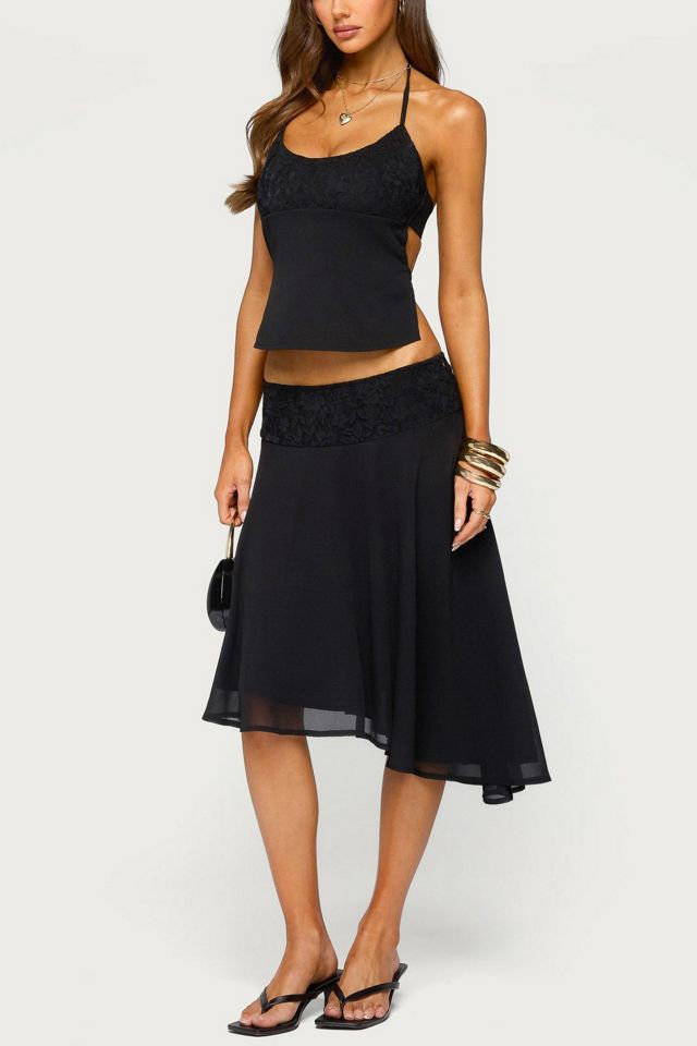 Edikted Evia Lacey Backless Halter Top #1