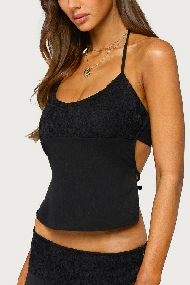 Edikted Evia Lacey Backless Halter Top #2