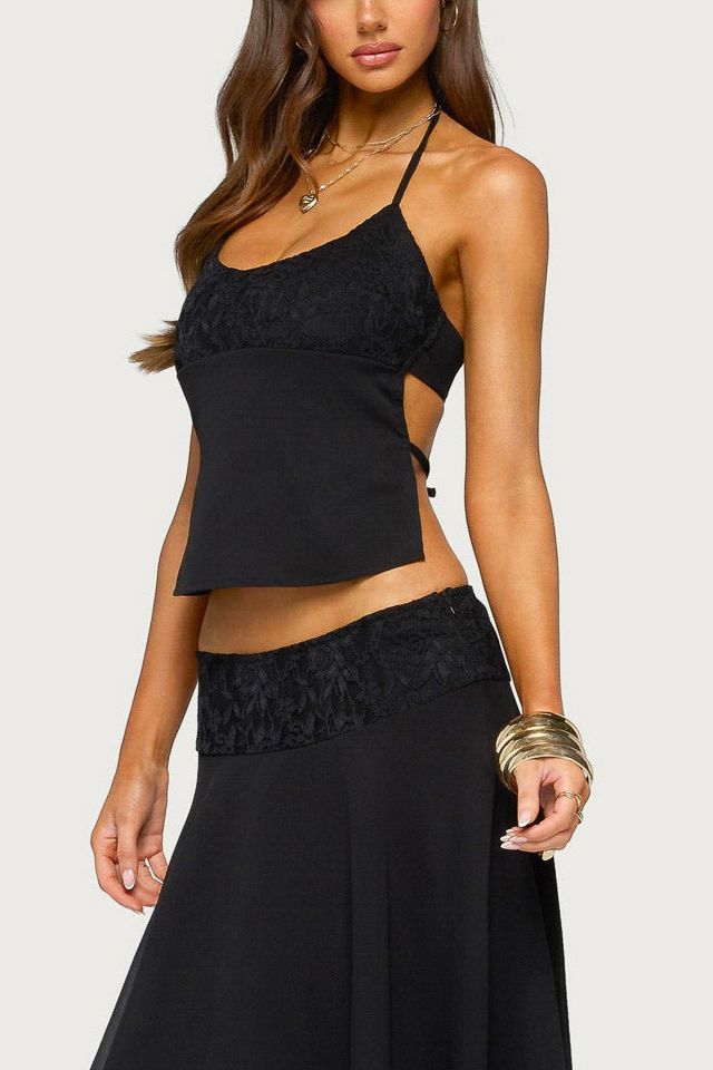 Edikted Evia Lacey Backless Halter Top #3